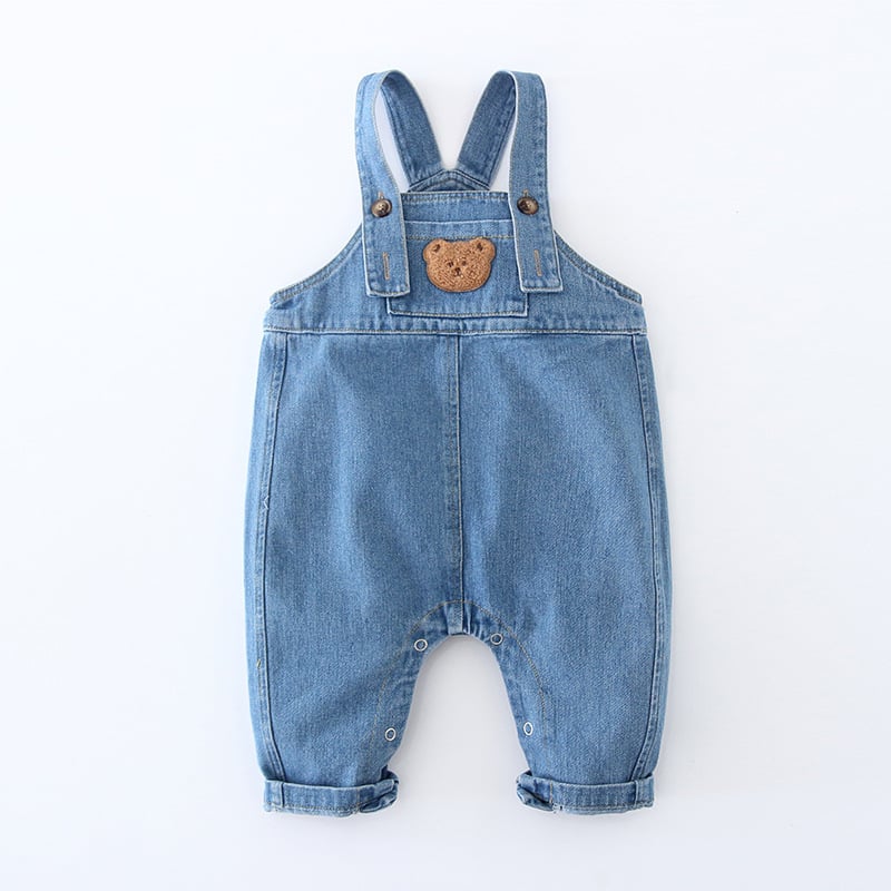 Naujo stiliaus vaikiškas kombinezonas su animacinių filmukų personažais, skirtas 0-3 metų kūdikiams, džinsinis kombinezonas mažyliui.