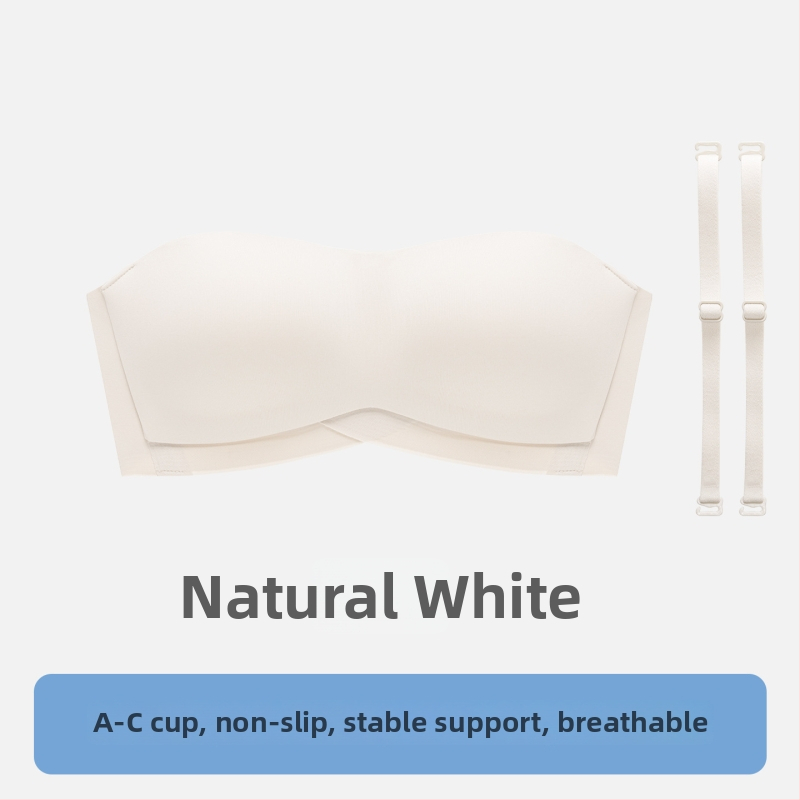 Без презрамки невидим бандеу сутиен за малък бюст, повдигащ, против подхлъзване, с четири реда куки на гърба, безшевен нейлон