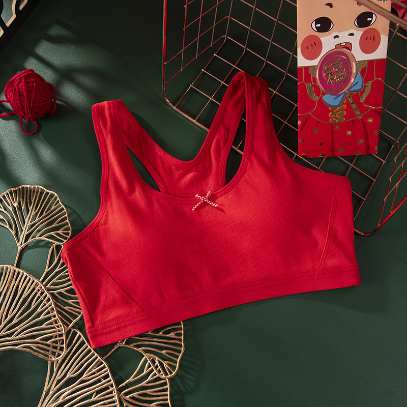 Lányoknak szóló pamut alsónemű készlet vékony formázott kosarakkal, teljes kosár, pamut bélés, acélgyűrű nélkül