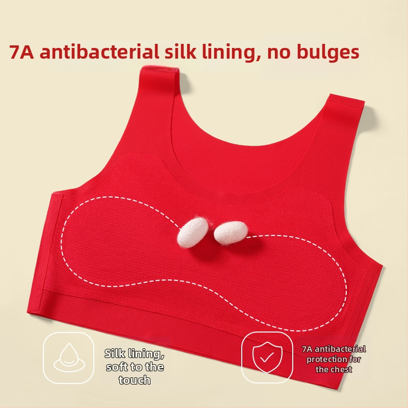 Set donjeg rublja za djevojčice s grudnjakom, stil tube top, najlon materijal, puna čašica s tankim oblikovanjem, uzrast 9–13 godina.