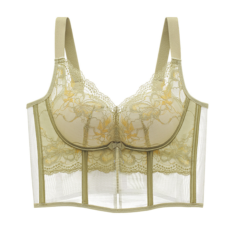 Sutien fără armături — cupă 3/4, cupă cu formă subțire, material nylon, căptușeală din bumbac, închidere spate cu patru rânduri de cârlige