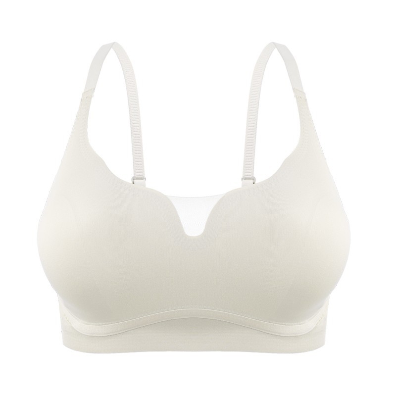 Vékony, formázott kosaras melltartó, varrat nélküli, lélegző nylon anyag, bélés 70–80% nylon, rögzített dupla vállpántok, hátul négy sor kapocs