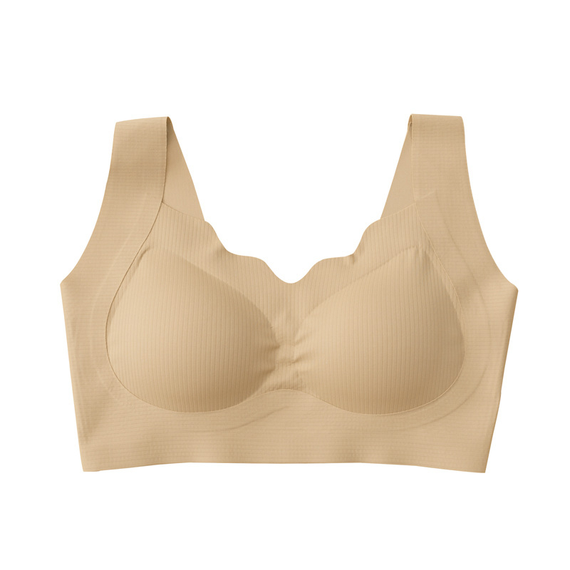  Sutien fără fir, în stil vest, cu cupă completă, cupă subțire mold, cu burete, material Ice Silk, nylon