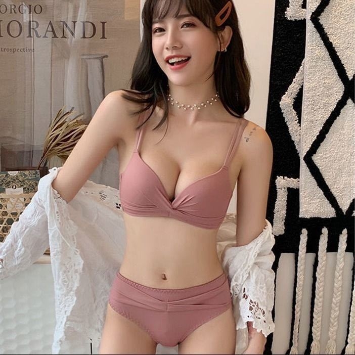 Bešavni grudnjak set za mali bust, bez žica, bez šavova, 3/4 košarica