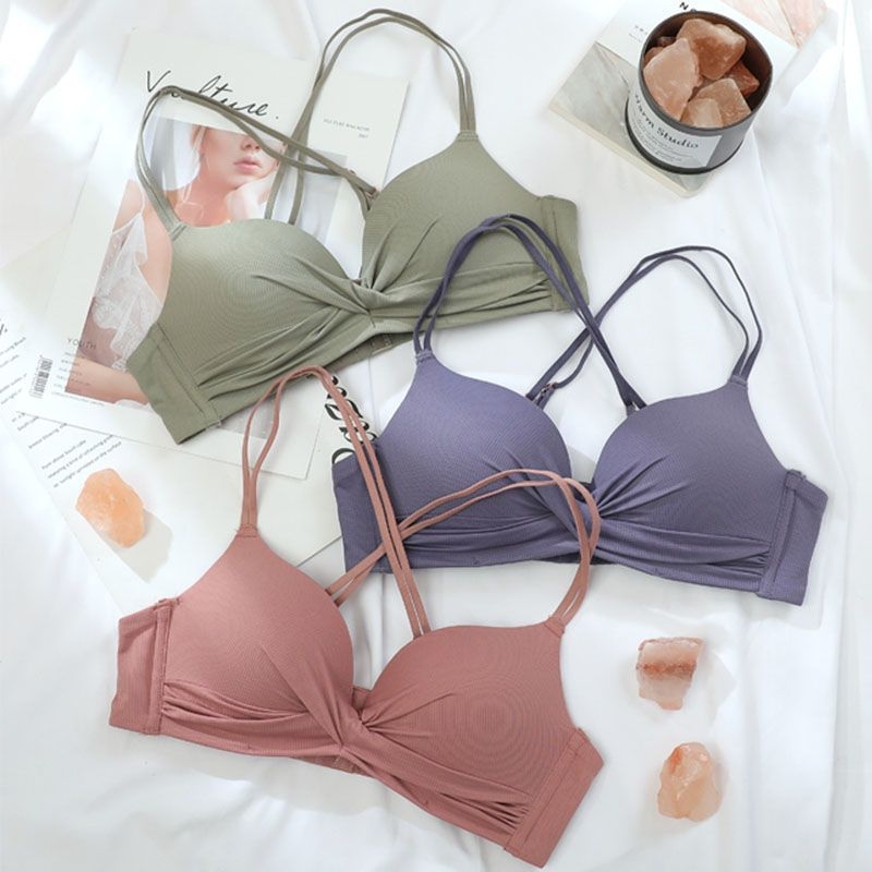 Bešavni grudnjak set za mali bust, bez žica, bez šavova, 3/4 košarica