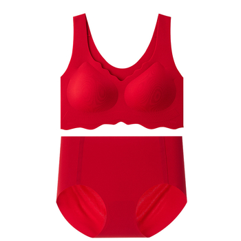 Moon Lisa Bezšivni crveni svadbeni set donjeg rublja, ženski top-stil push-up sportska grudnjaka, jedna veličina