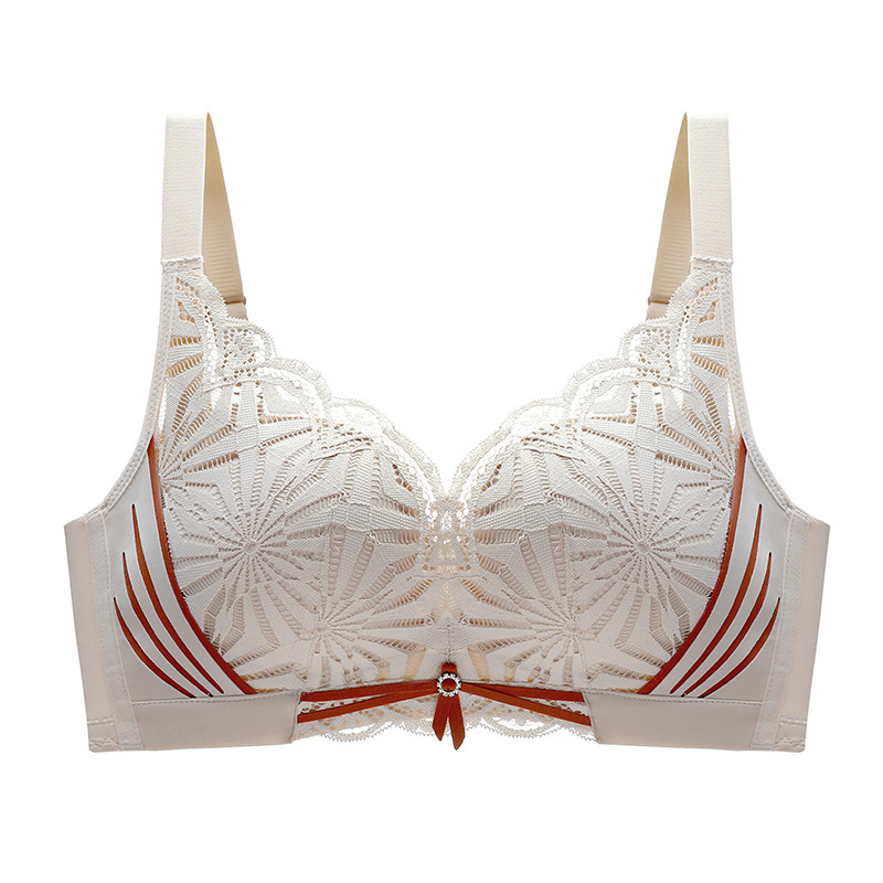 Set svilena čipkasta latex grudnjaka bez žice za mali bust, skupljanje i oblikovanje