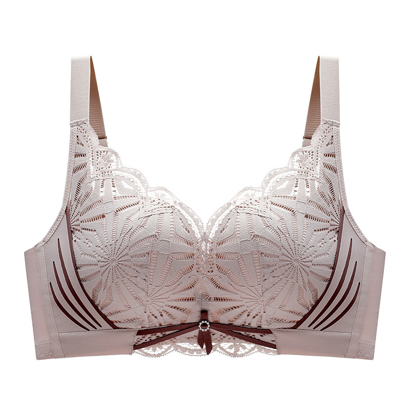Set svilena čipkasta latex grudnjaka bez žice za mali bust, skupljanje i oblikovanje