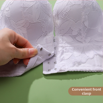 Σουτιέν χωρίς τιράντες, push-up, με κλείσιμο μπροστά και πίσω σε επτά σειρές, Κούπα 3/4, δαντέλα νάιλον, αντιολισθητικό