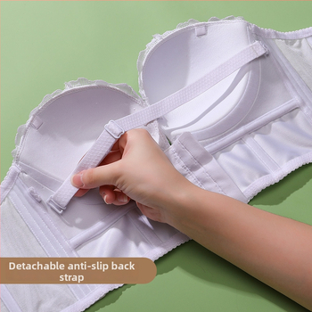 Σουτιέν χωρίς τιράντες, push-up, με κλείσιμο μπροστά και πίσω σε επτά σειρές, Κούπα 3/4, δαντέλα νάιλον, αντιολισθητικό