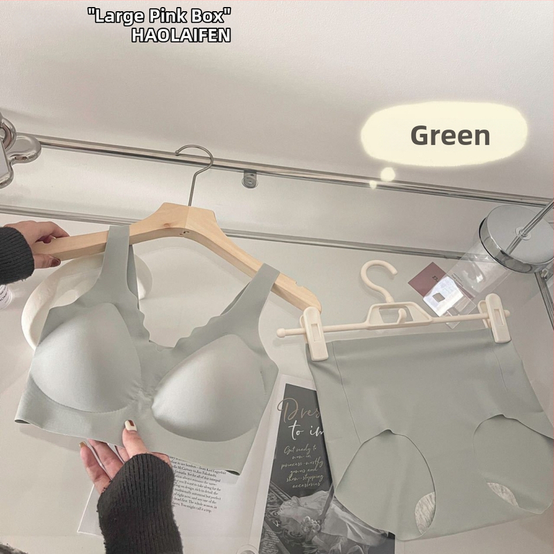 Set grudnjaka: bezšivni, bežični latex sportski grudnjak s podrškom; Ice Silk tkanina; glavni materijal najlon; trokutasti košarice; oblikovani košarice