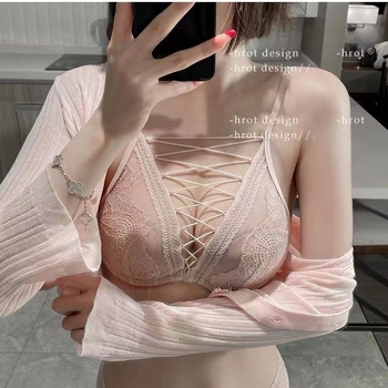 Set grudnjaka od čipke, halter stil, 1/4 košarice, tanke oblikovane košarice, dišuća stražnja strana