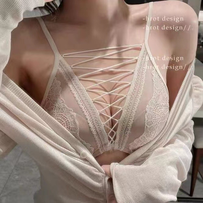 Set grudnjaka od čipke, halter stil, 1/4 košarice, tanke oblikovane košarice, dišuća stražnja strana
