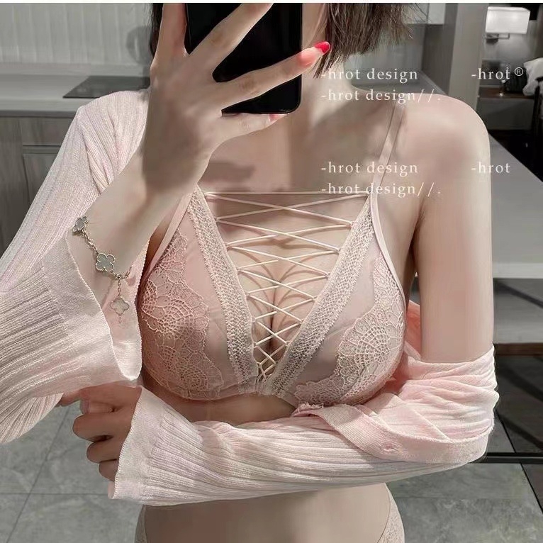 Set grudnjaka od čipke, halter stil, 1/4 košarice, tanke oblikovane košarice, dišuća stražnja strana