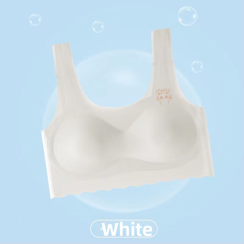 Set donjeg rublja za djevojčice s lateksom, prsluk-stil bezšivnog grudnjaka, latex košarice, Ice Silk tkanina s najlonom, fiksne dvostruke naramenice