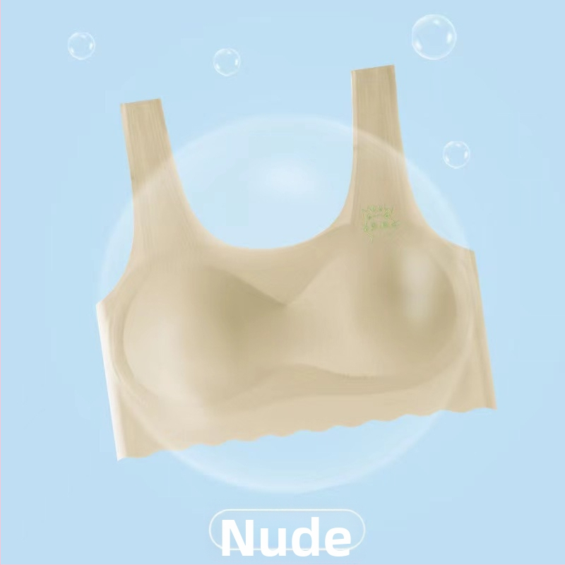 Set donjeg rublja za djevojčice s lateksom, prsluk-stil bezšivnog grudnjaka, latex košarice, Ice Silk tkanina s najlonom, fiksne dvostruke naramenice