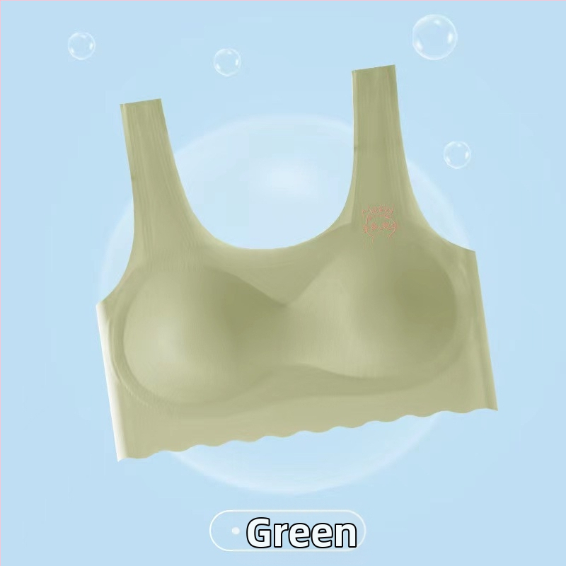 Set donjeg rublja za djevojčice s lateksom, prsluk-stil bezšivnog grudnjaka, latex košarice, Ice Silk tkanina s najlonom, fiksne dvostruke naramenice