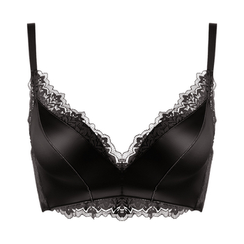 Set de sutiene fără armături cu dantelă pentru mic bust, cupa 3/4, material nailon, bretele fixe duble