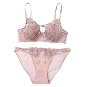 Σετ σουτιέν από νάιλον με δαντέλα, διαπνέον, λεπτές φόρμες καλουπώματος, σταθερές διπλές τιράντες και πίσω κούμπωμα με διπλό μηχανισμό