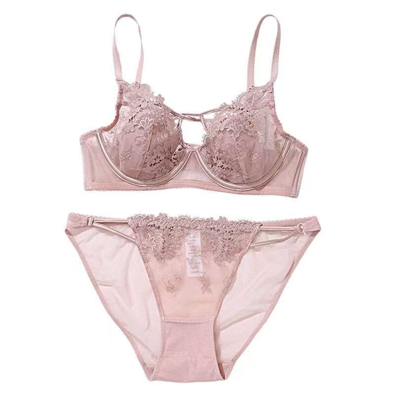 Σετ σουτιέν από νάιλον με δαντέλα, διαπνέον, λεπτές φόρμες καλουπώματος, σταθερές διπλές τιράντες και πίσω κούμπωμα με διπλό μηχανισμό