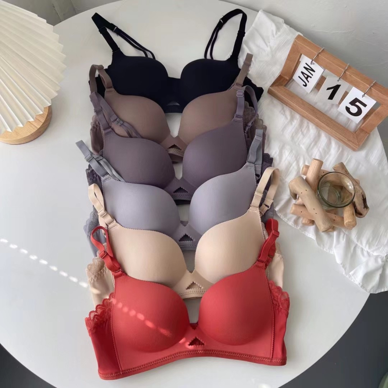 Japanski stil, svijetlo kapok, sjajan tanki grudnjak set, bezšivni push-up, podesiv za mali bust, šalice bez praznina, žensko donje rublje