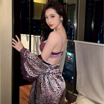 Sutien s V-dekoltom, leopard print, za manje grudi, seksi grudnjak bez žice, čipkasti