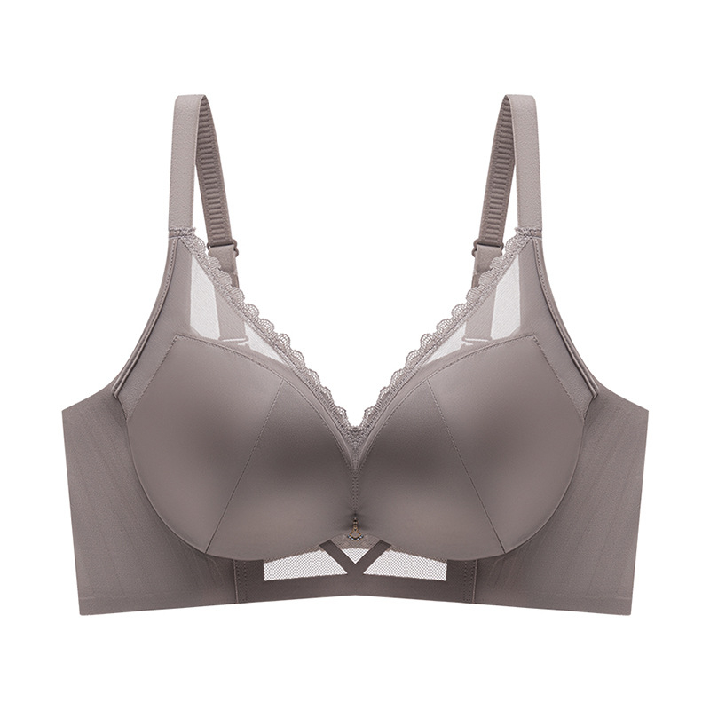 Set de sutien satin, wireless, cu cupă 3/4, efect push-up, închidere spate cu patru rânduri de cârlige