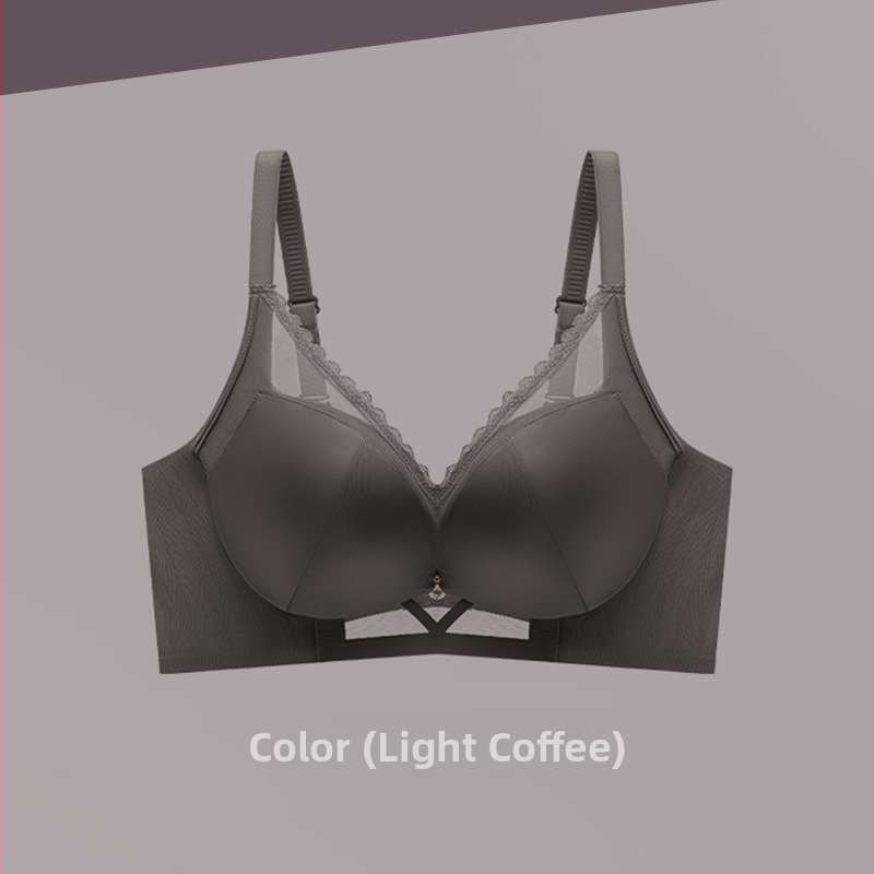 Set de sutien satin, wireless, cu cupă 3/4, efect push-up, închidere spate cu patru rânduri de cârlige