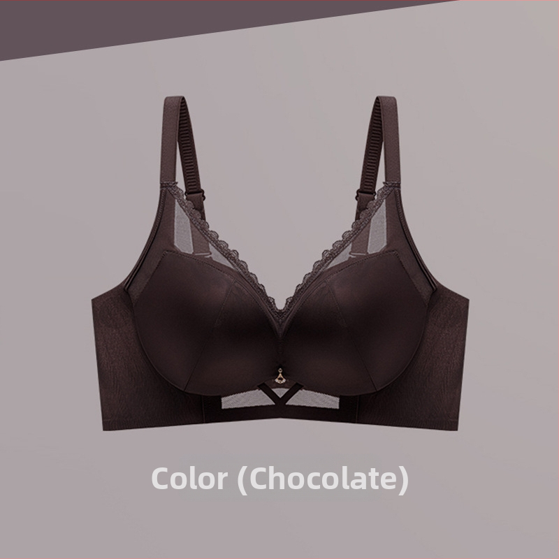 Set de sutien satin, wireless, cu cupă 3/4, efect push-up, închidere spate cu patru rânduri de cârlige