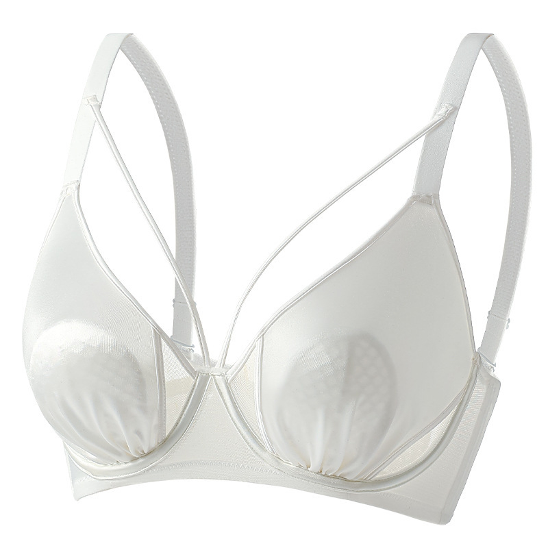 Set de sutiene leopard din nylon, cupe tip urechi de iepure, cupe turnate ultra-subțiri, bretele fixe