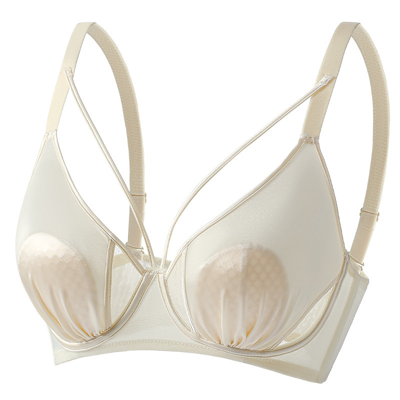 Set de sutiene leopard din nylon, cupe tip urechi de iepure, cupe turnate ultra-subțiri, bretele fixe