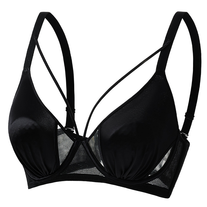 Set de sutiene leopard din nylon, cupe tip urechi de iepure, cupe turnate ultra-subțiri, bretele fixe