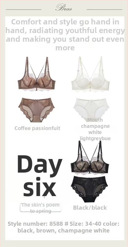 Čipkasti set grudnjaka, košarica 3/4, kalup od pjene, stražnje troredno zatvaranje, čvrste naramenice