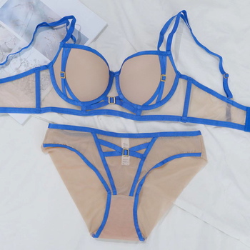 Set grudnjaka s čipkom, vanjski najlon, podstava poliester, Push-Up i zatezanje, stražnje zatvaranje s tri reda kukica