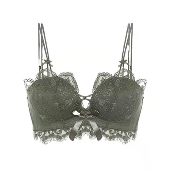 Seksi čipkasti grudnjak s leđnim dizajnom, bežični, podesive naramenice, košarica 3/4, najlon