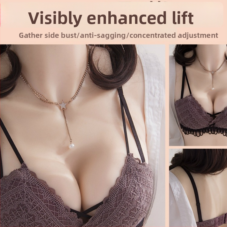 Grudnjak s košaricama 3/4, oblikovane košarice s gornjom tankom i donjom debelom, najlonska čipka, fiksne dvostruke naramenice, stražnje zatvaranje s tri reda kukica