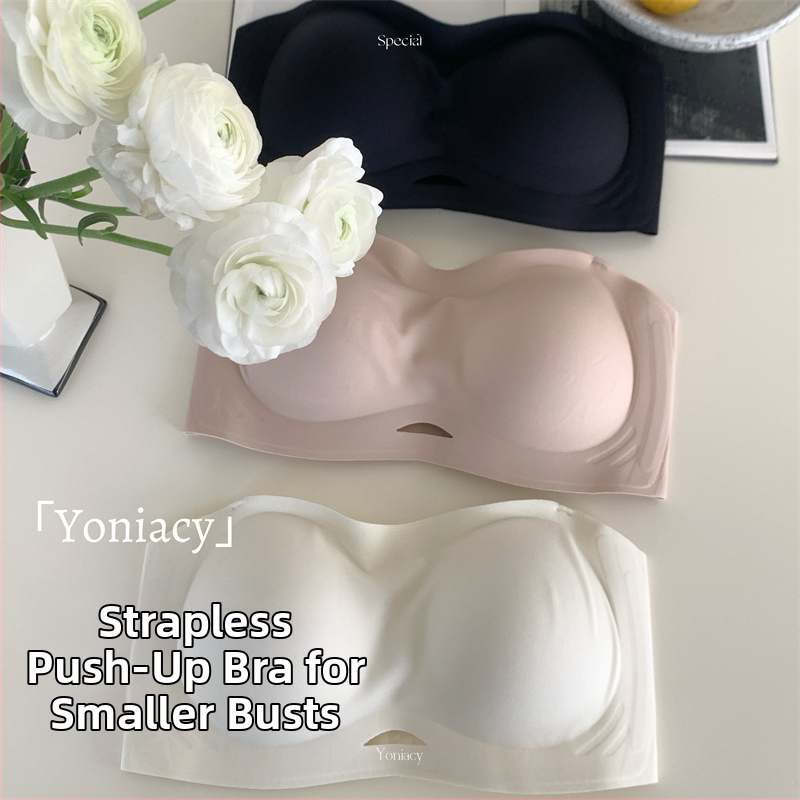 Grudnjak bez naramenica s push-up dizajnom i anti-slip dizajnom, košarice 3/4 s debelim kalupom, najlon tkanina s podstavom od spandexa