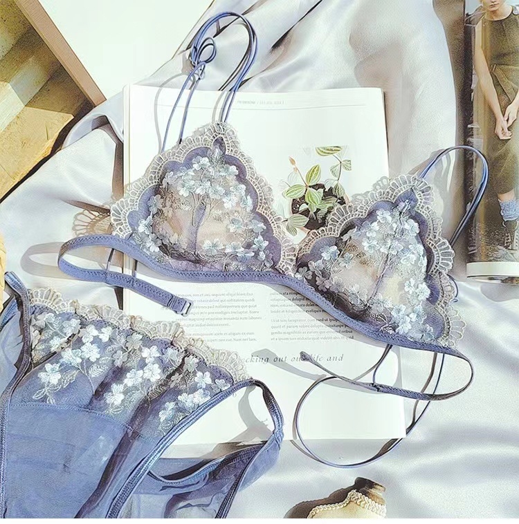 Set grudnjaka od najlona, 3/4 košarica, ultra tanke oblikovane košarice, fiksirane dvostruke naramenice, prozračan