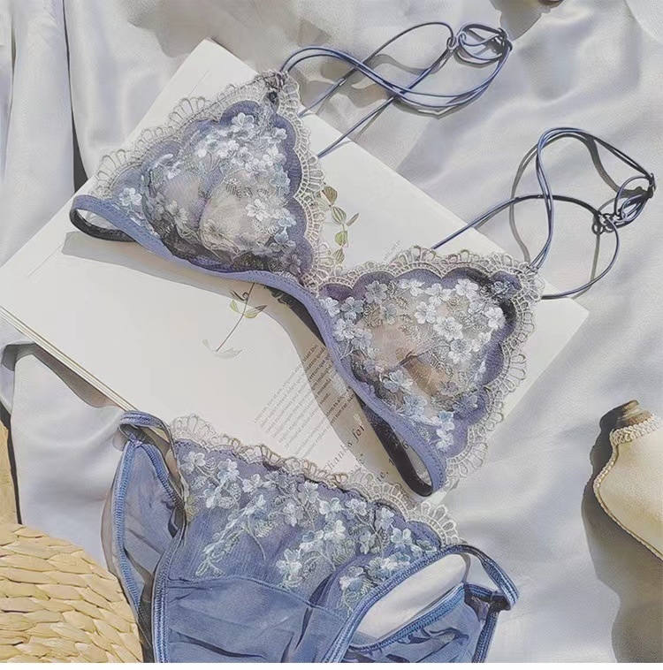 Set grudnjaka od najlona, 3/4 košarica, ultra tanke oblikovane košarice, fiksirane dvostruke naramenice, prozračan