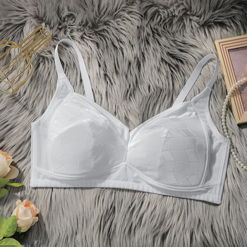Plus-size čipkasti bežični grudnjak s push-up efektom, seksi leđa, tanki košarice