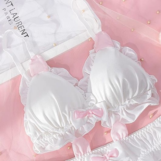 Lolita inspirirani bežični grudnjak s ušima zeca, sladak japanski stil, 3/4 košarice, udoban najlon