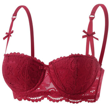 Čipkasti grudnjak s košaricama 3/4, bez žice, tanak oblik košarica, stražnje kopčanje s dvostrukim redom kopči