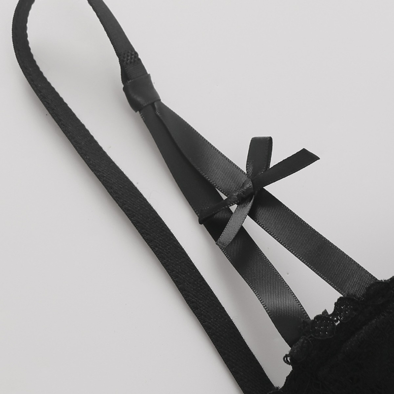 Čipkasti grudnjak s košaricama 3/4, bez žice, tanak oblik košarica, stražnje kopčanje s dvostrukim redom kopči