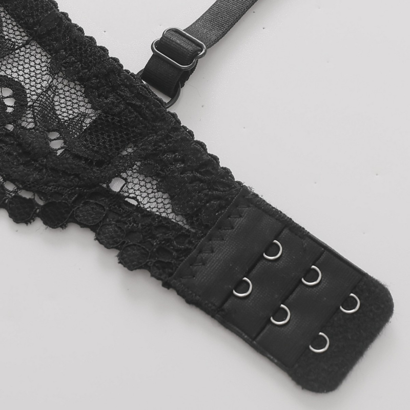 Čipkasti grudnjak s košaricama 3/4, bez žice, tanak oblik košarica, stražnje kopčanje s dvostrukim redom kopči