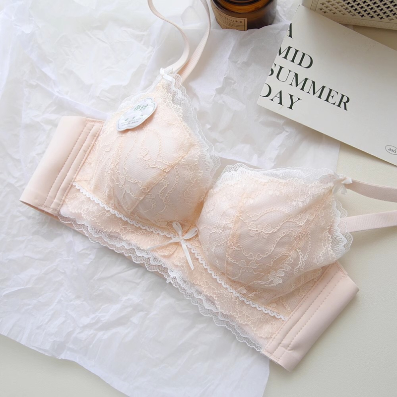 Mulberry Silk romantični čipkasti grudnjak bez žice za male grudi, udoban push-up, protiv opuštanja grudi