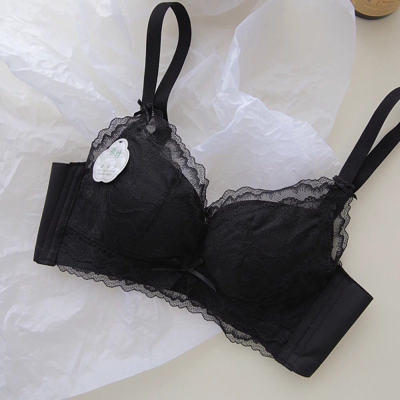 Mulberry Silk romantični čipkasti grudnjak bez žice za male grudi, udoban push-up, protiv opuštanja grudi