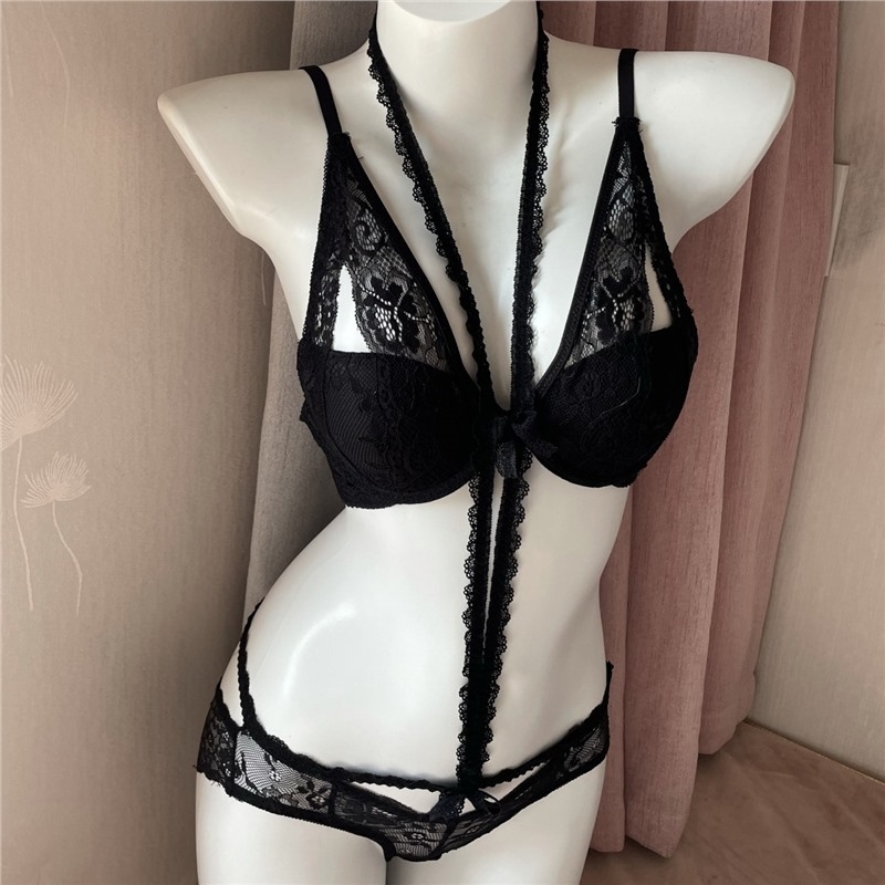 Set grudnjaka od čipke s halter vratom, 3/4 košarica, tanko oblikovana košarica