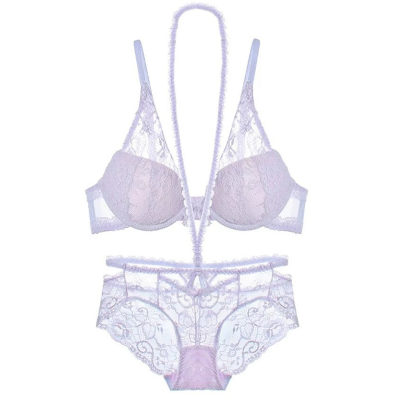 Set grudnjaka od čipke s halter vratom, 3/4 košarica, tanko oblikovana košarica