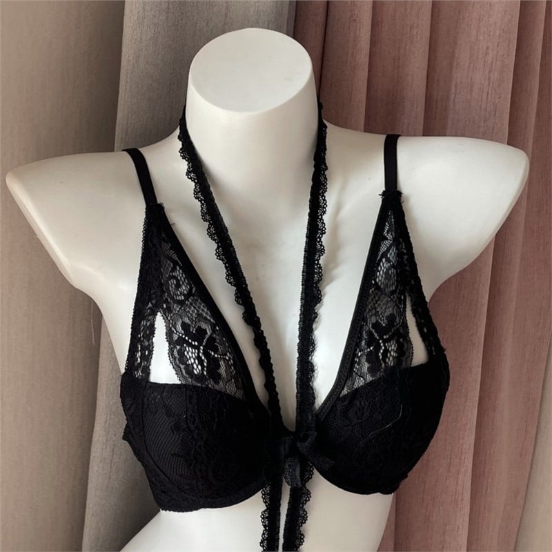 Set grudnjaka od čipke s halter vratom, 3/4 košarica, tanko oblikovana košarica