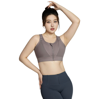 Plus-size sportski top za fitness i jogu s punim košaricama, pun košarice, srednji oblik kalupa, čvrste dvostruke naramenice, prednje kopčanje, glavni materijal Nylon 75% / podstava Spandex 25%